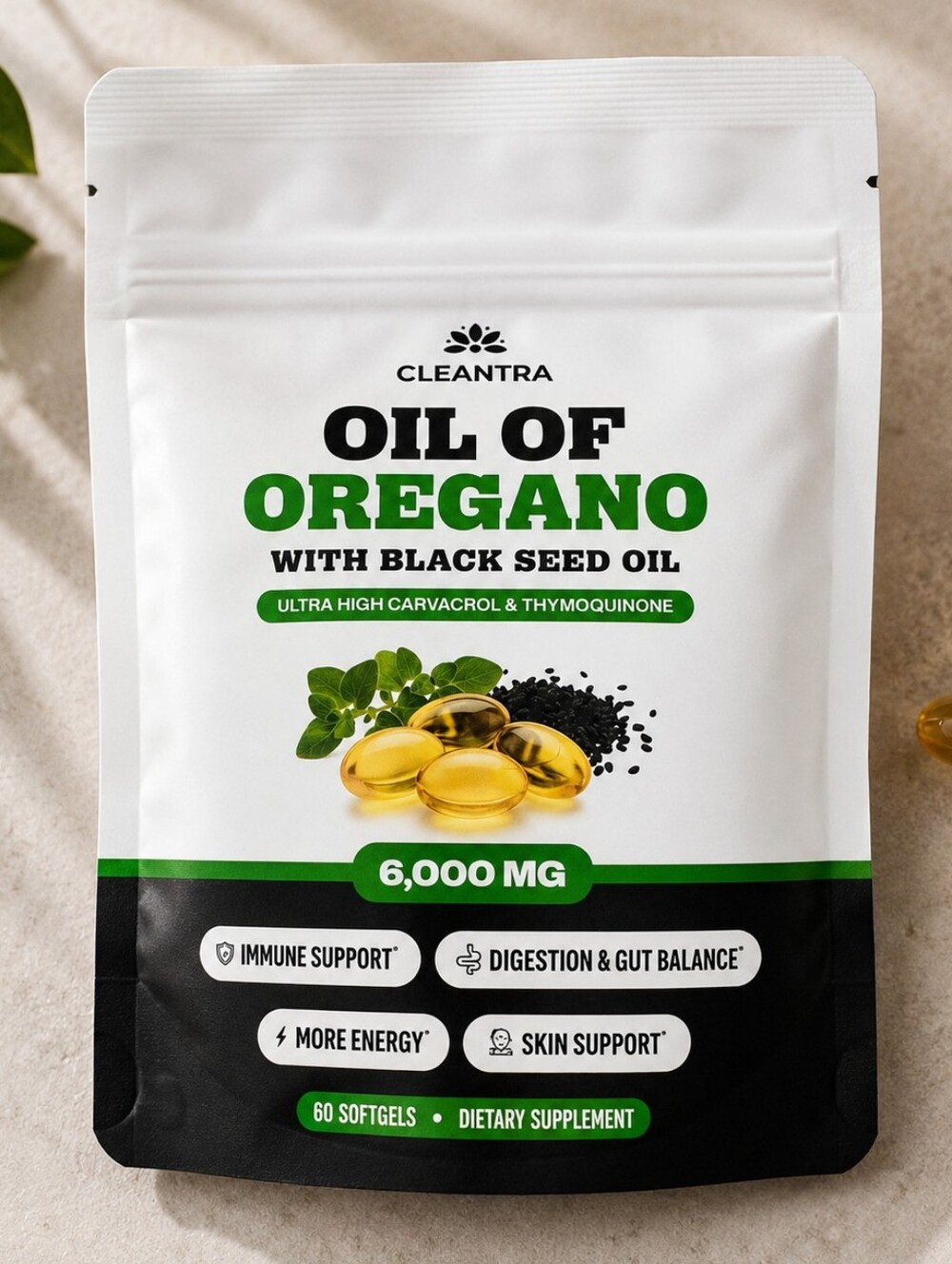 Brand new Cleantra Oil of Oregano with Black Seed Oil